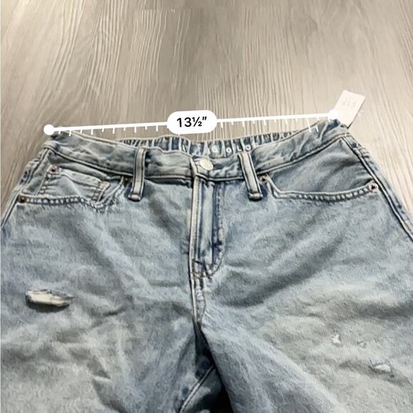 Gap Kids 90s Loose Light Wash Mid Rise Bermuda Distressed Shorts Size 16‎ NWT - Picture 6 of 8